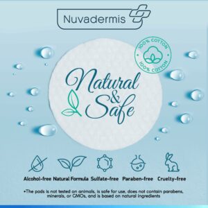 NUVADERMIS Exfoliating Facial Peel Pads 35% Glycolic Acid for Natural Skin Resurfacing, Blackheads, Dark Spots, and Acne - Sensitive Skin Safe - 60 Double-Side Pads