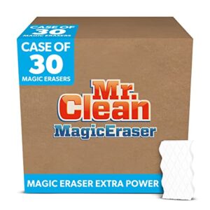 mr. clean magic erasers, bulk multi surface scrubber cleans tough dirt and grime with no chemicals, ideal for hotels, restaurants and businesses (case of 30)