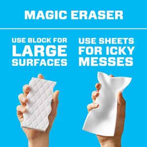 Mr. Clean Magic Eraser Sheets, Cleaning Wipes for Hard to Reach Spaces, 16 Count (Pack of 3)