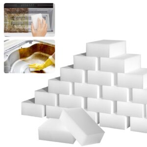 100pack magic sponge eraser, large melamine foam sponge in bulk, multi-functional cleaning sponges scrubber pads, household cleaner for kitchen, oven, bathroom, bathtub, sink, wall, shoes