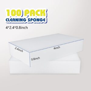 JOYENERGY 100 Pack Magic Sponge Eraser, Melamine Sponges Foam Pads in Bulk, Multi-Functional Household Cleaning Sponges Eraser for Kitchen, Furniture, Bathroom, Household Cleaning