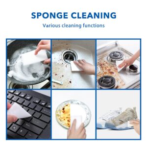 100PCS Eraser Sheets, Magic Cleaning Sponge Disposable, Thin Nano Dish Sponge Cleaner Pads Eraser Wipes for Kitchen Shoe Furniture Bathroom Shower Sink Hard-to-Reach Places