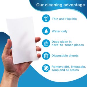 100PCS Eraser Sheets, Magic Cleaning Sponge Disposable, Thin Nano Dish Sponge Cleaner Pads Eraser Wipes for Kitchen Shoe Furniture Bathroom Shower Sink Hard-to-Reach Places