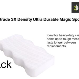 12 Pack 3X Density Ultra Durable Magic Sponge Erasers Professional Grade Multi Surface Scrubber Cleans Tough Dirt Scuffs Marks and Grime with No Chemicals Floor Wall Baseboard Bathroom Cleaner