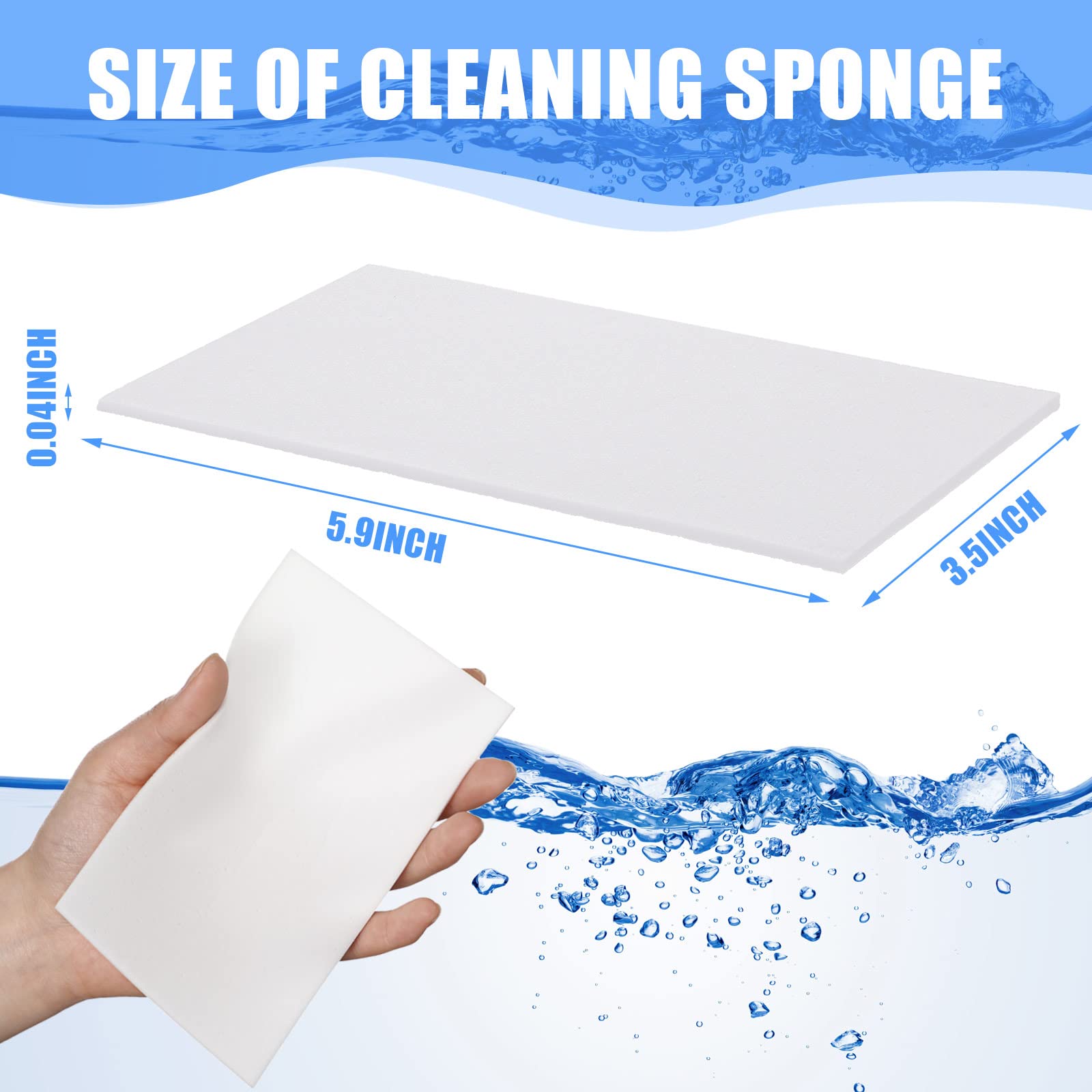 Sawysine 100 Pack Eraser Sheets Disposable Thin Cleaning Sponges Sheets Magic Melamine Foam Sponge Pads Home Eraser Wipes for Kitchen Shoe Furniture Bathroom Shower Cleaner