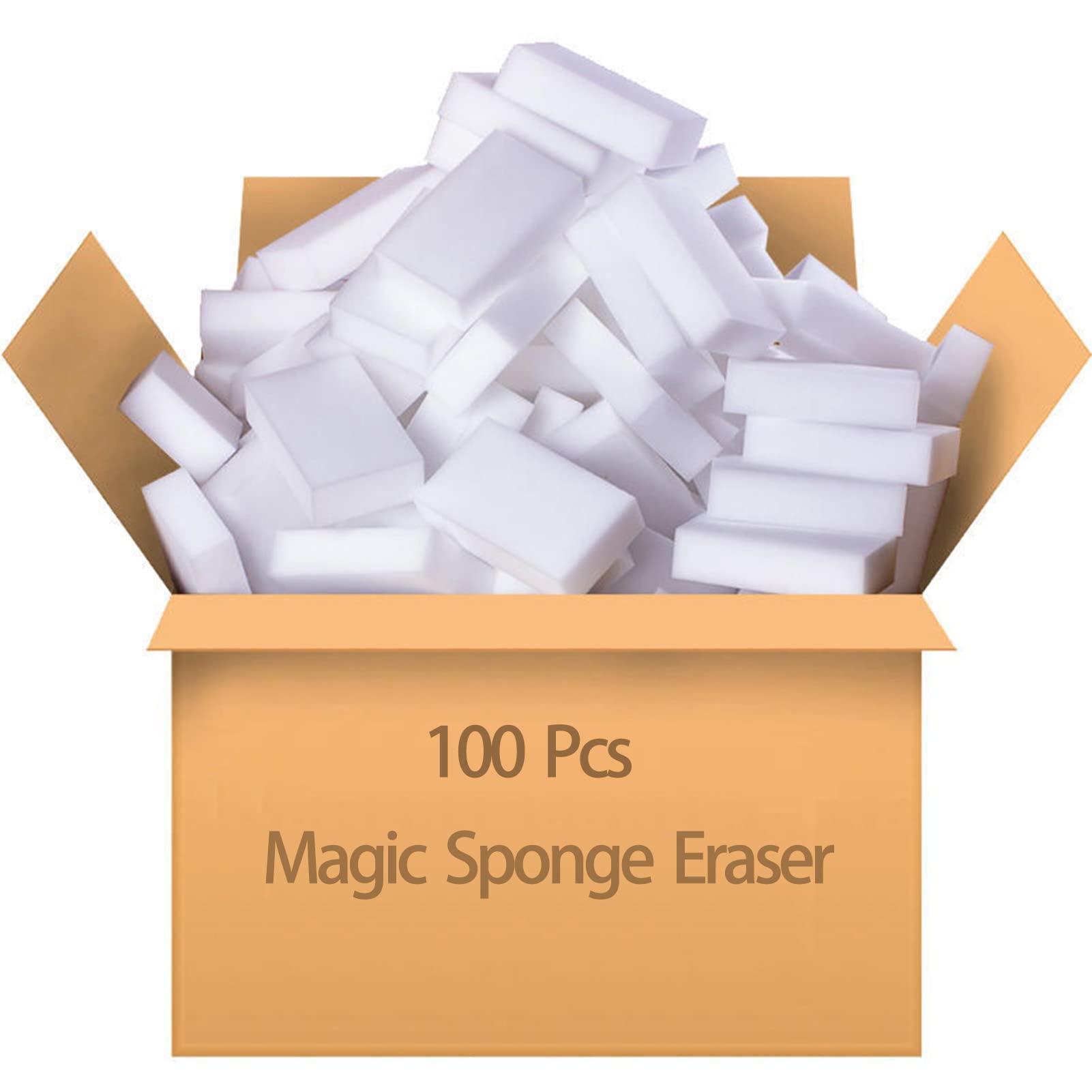 100 Pcs Magic Sponge Eraser Shoxil, Melamine Foam Extra Large Cleaning Pads for Household Cleaning Kitchen Dish Car Shoes Sponges