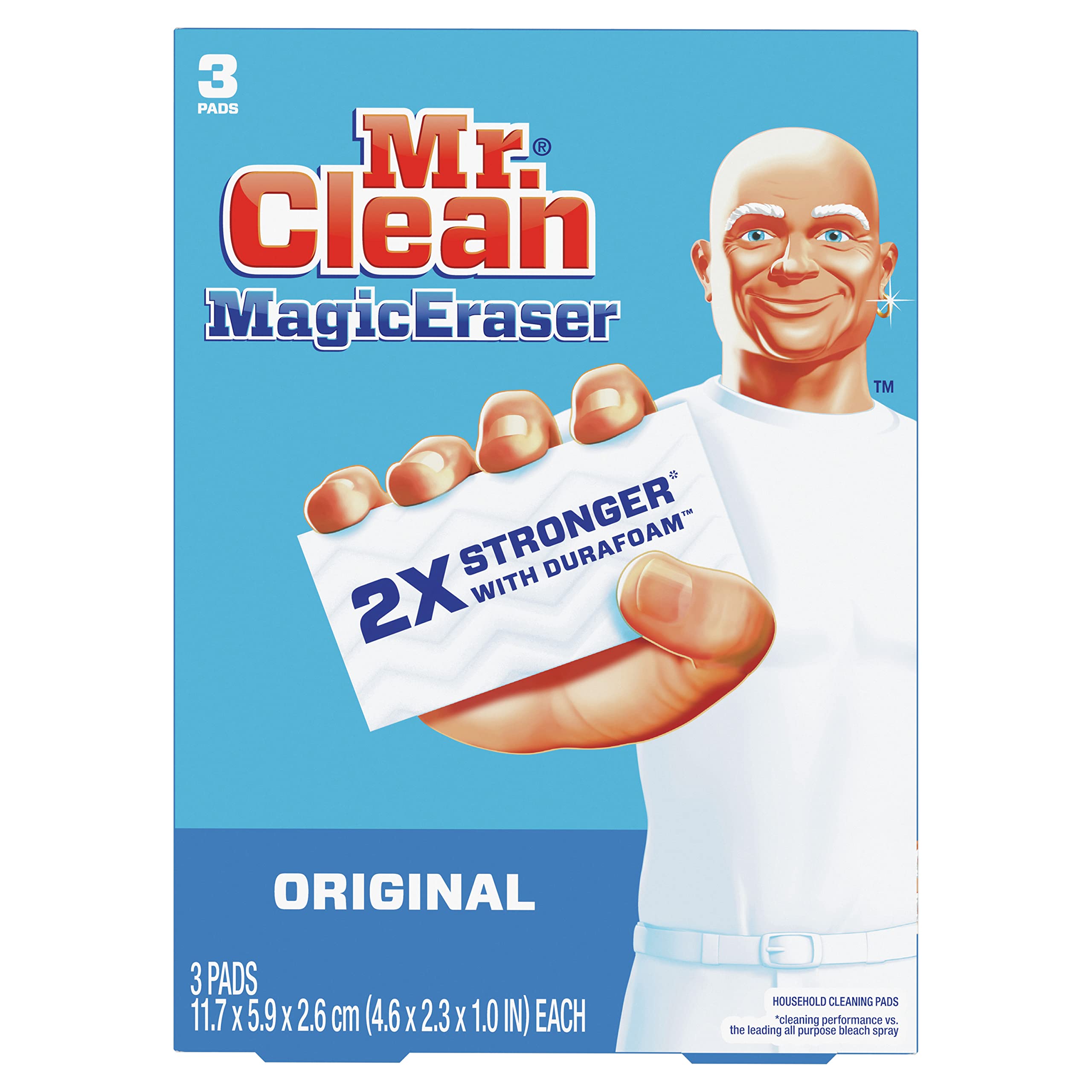 Mr. Clean Original Magic Eraser Cleaning Pads with Durafoam, 3 Count