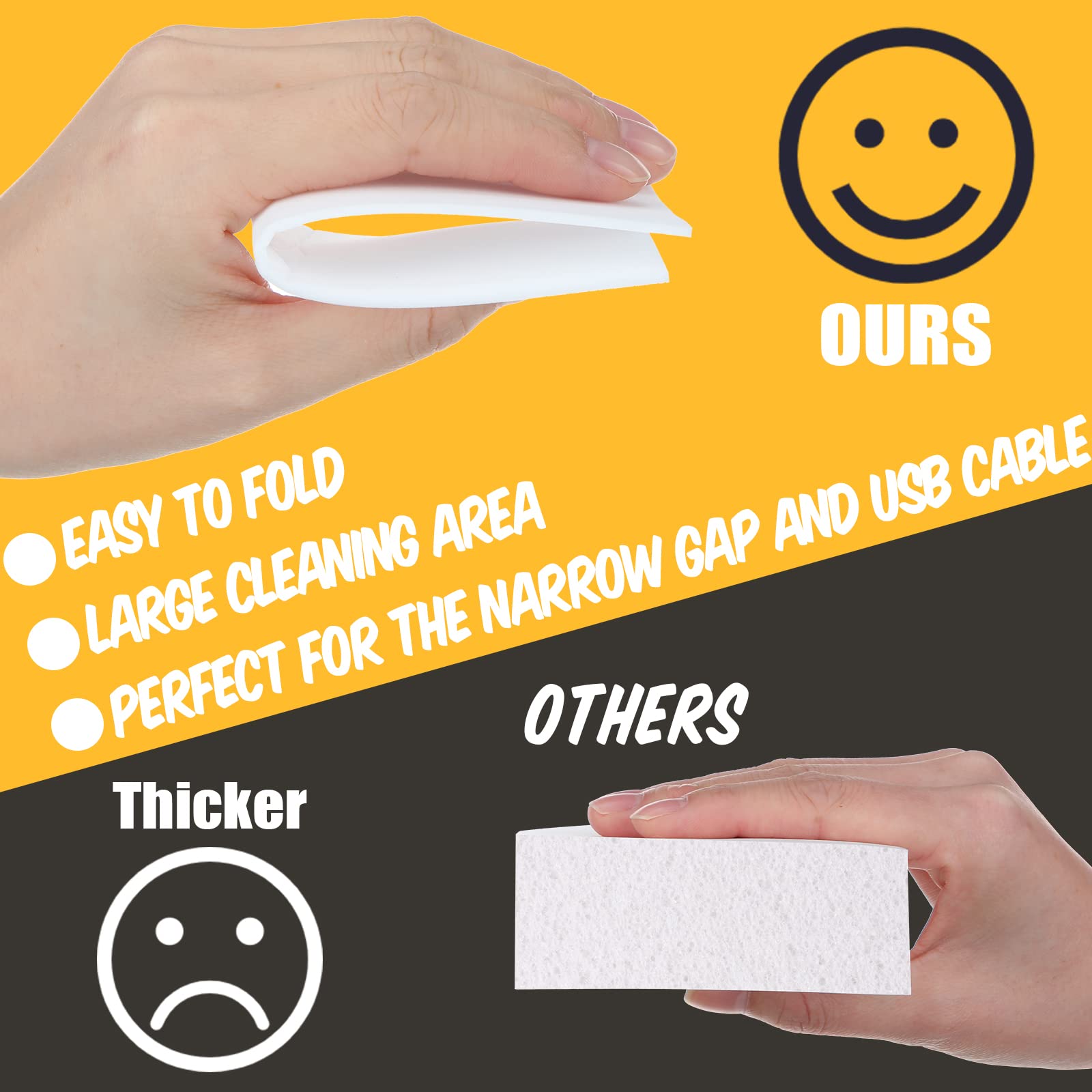 200 Pack Eraser Sheets Disposable Cleaning Sponge Thin Melamine Foam Sponge Eraser Nano White Eraser Wipes for Bathroom Kitchen Dish Furniture, Hard to Reach Places