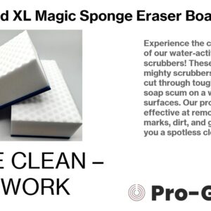 Pro-Graad 4 Pack XL Magic Sponge Eraser Cleaner, 6” x 3.5” x 2” Eraser Pads, Cleans Scuffs, Marks & Dirt from Kitchen, Bathroom, Boat Decks, Fiberglass, Aluminum, Gelcoat, Plastic, Vinyl & Metal