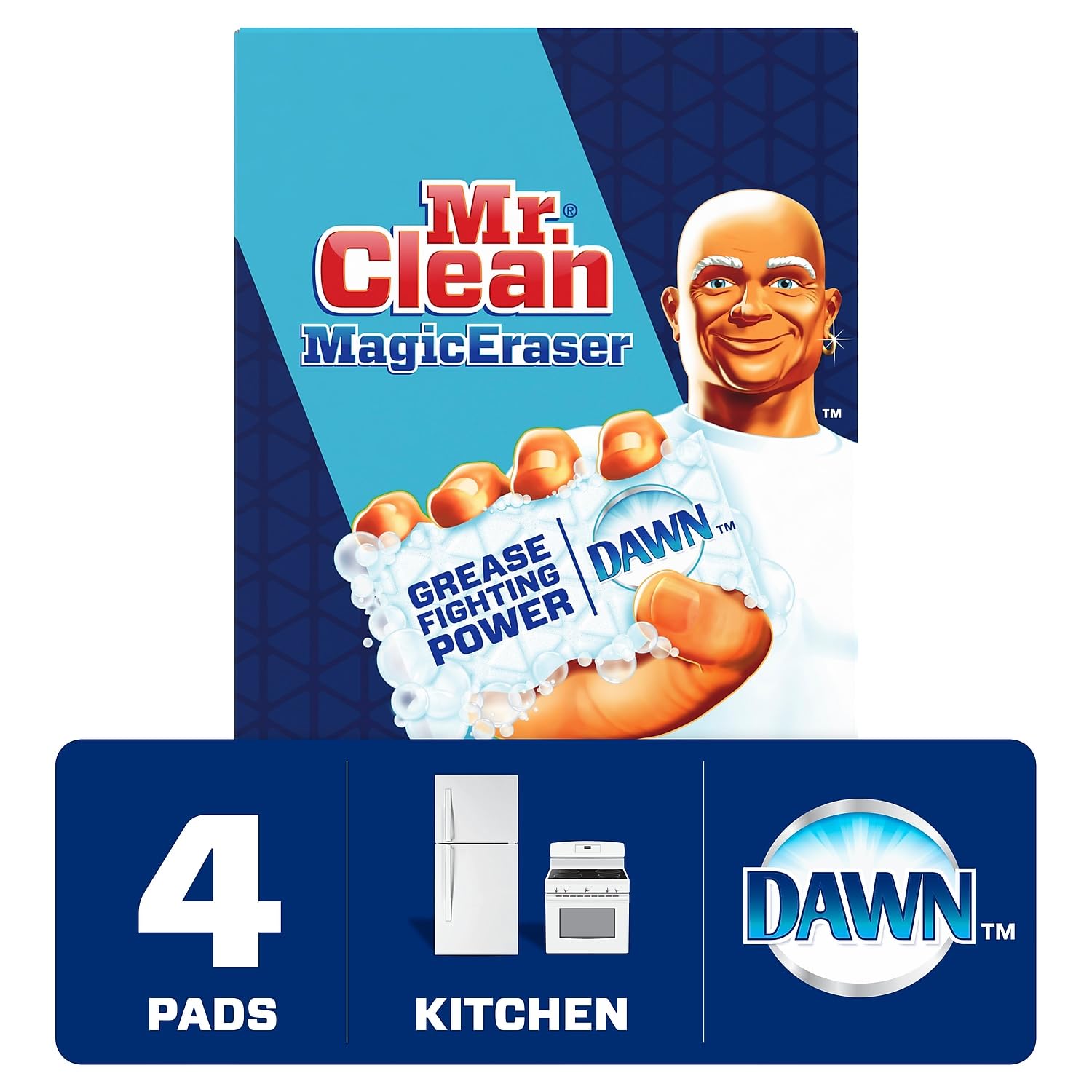 Mr. Clean Magic Eraser Kitchen White Scouring Pad, 4/Pack (51107)