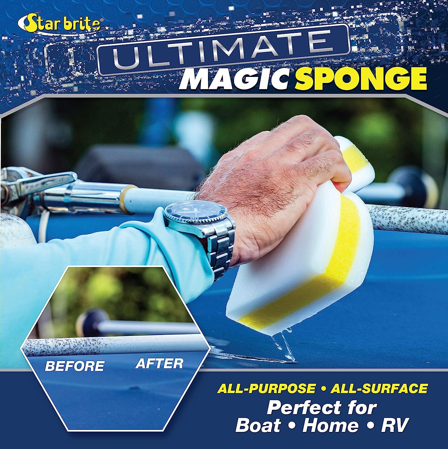 STAR BRITE Black Streak Remover & Degreaser + Magic Sponge Eraser 2 Pack - Super Charge Your Cleaning Kit