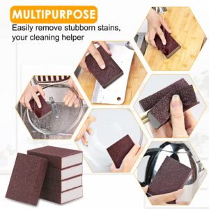 Sponge Individually Wrapped, Carborundum Sponge Nano Emery Sponges Stone Pot Dishwashing Sponge, Eraser Grit Scouring Pad Brush Rust Odor-Free Sponge Wipes for Kitchen(15 Pack)