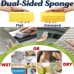 Cleaning Brush Magic Eraser Sponge - Refills Soap Dispenser Non-Scratch Dishwand Scrubber Sets,Dish Cast Iron Scrub Scouring Pads Cleaner for Household Kitchen Bathroom Sink(Grey)