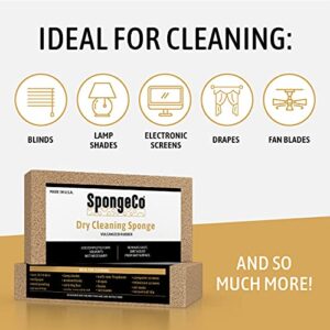 SpongeCo - Dry Cleaning Soot Eraser Sponge - Pet Hair, Smoke, Soot, Dust and Dirt Remover - 3x6x1.5 (Single Sponge) All Natural Latex Rubber, Made in The USA