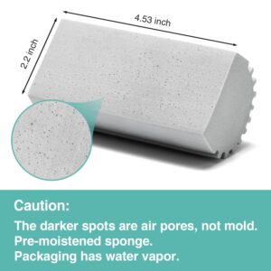 4 Pack Damp Dusting Sponge Duster, Grey Dust Cleaning Sponge, Reusable Household Cleaning Sponge Tool for Blinds, floorboards, fan blades, Vents, Glass, Railings, Mirrors