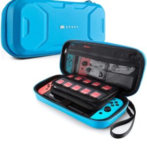 Mumba Carrying Case for Nintendo Switch OLED Model 2021/Switch 2017, Deluxe Protective Travel Carry Case Pouch for Nintendo Switch Console & Accessories [Dual Protection] [Large Capacity] (Blue)