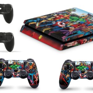 Superhero Skins for PS4 Playstation 4 Slim Console Decal Vinal Sticker + 2 Controller Set