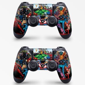 Superhero Skins for PS4 Playstation 4 Slim Console Decal Vinal Sticker + 2 Controller Set