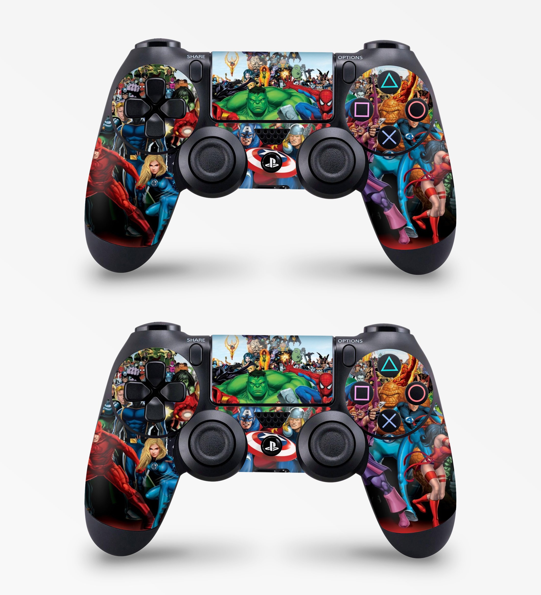 Superhero Skins for PS4 Playstation 4 Slim Console Decal Vinal Sticker + 2 Controller Set