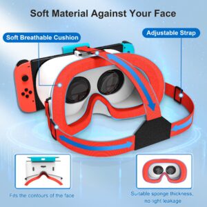 DEVASO VR Headset for Nintendo Switch & Switch OLED Model, 3D VR Glasses with Adjustable Lens for Virtual Reality Gaming Experience, Switch VR Labo Goggles Headset for Nintendo Switch