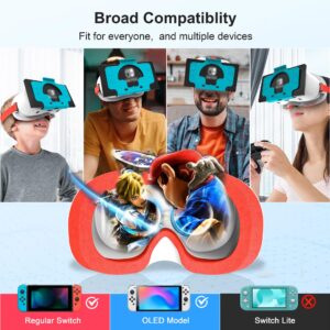 DEVASO VR Headset for Nintendo Switch & Switch OLED Model, 3D VR Glasses with Adjustable Lens for Virtual Reality Gaming Experience, Switch VR Labo Goggles Headset for Nintendo Switch