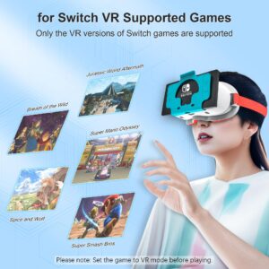 DEVASO VR Headset for Nintendo Switch & Switch OLED Model, 3D VR Glasses with Adjustable Lens for Virtual Reality Gaming Experience, Switch VR Labo Goggles Headset for Nintendo Switch