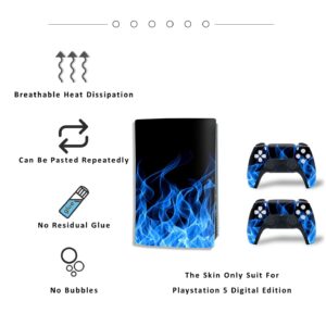 PS5 Skin Digital Edition Console and Controller, PS5 Stickers Vinyl Decals for Playstation 5 Console and Controllers, Digital Edition (Flame)