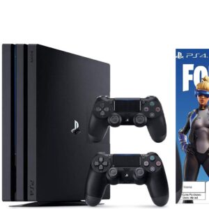 2019 Playstation 4 PS4 Pro 1TB Console + Two Dualshock-4 Wireless Controllers + (Call of Duty: Modern Warfare, Madden NFL 20, Fortnite) Bundle