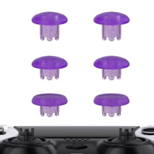extremerate clear atomic purple replacement swappable thumbsticks for ps5 edge controller, interchangeable analog stick joystick caps for ps5 edge controller - without controller & thumbsticks base