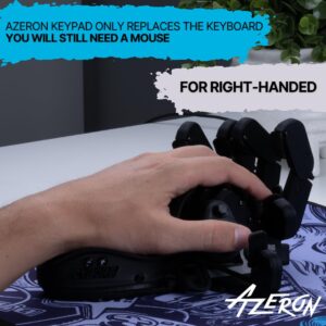 AZERON Cyborg Gaming Keypad – Programmable One Handed Gaming Keyboard for PC Gaming – with Analog Thumbstick and 29 Programmable Keys – 3D Printed Keypad – for Righties (Black)