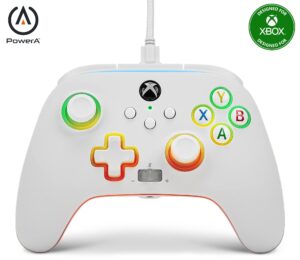 powera spectra infinity enhanced wired controller for xbox series x|s - white (amazon exclusive), gamepad, video gaming controller, works with xbox one and windows 10/11, officially licensed