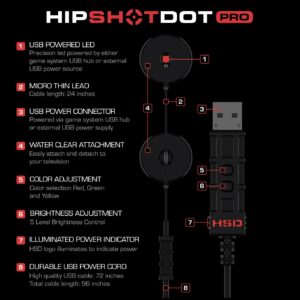 PRO Color and Brightness Control Dot LED Aim Assist Mod for Gaming TV Compatible with Xbox, Playstation, Nintendo and PC - Works with All Shooter Video Games and FPS or TPS