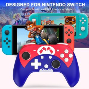 FLIEEP Switch Controller - Wireless Switch Pro Controller for Switch/Switch Lite/Switch OLED with 3 Levels Turbo Function, 4 Levels Adjustable Vibration, Six-Axis Motion Control, One-Key Wake up