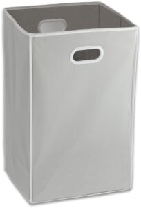 simple houseware foldable closet laundry hamper basket, grey