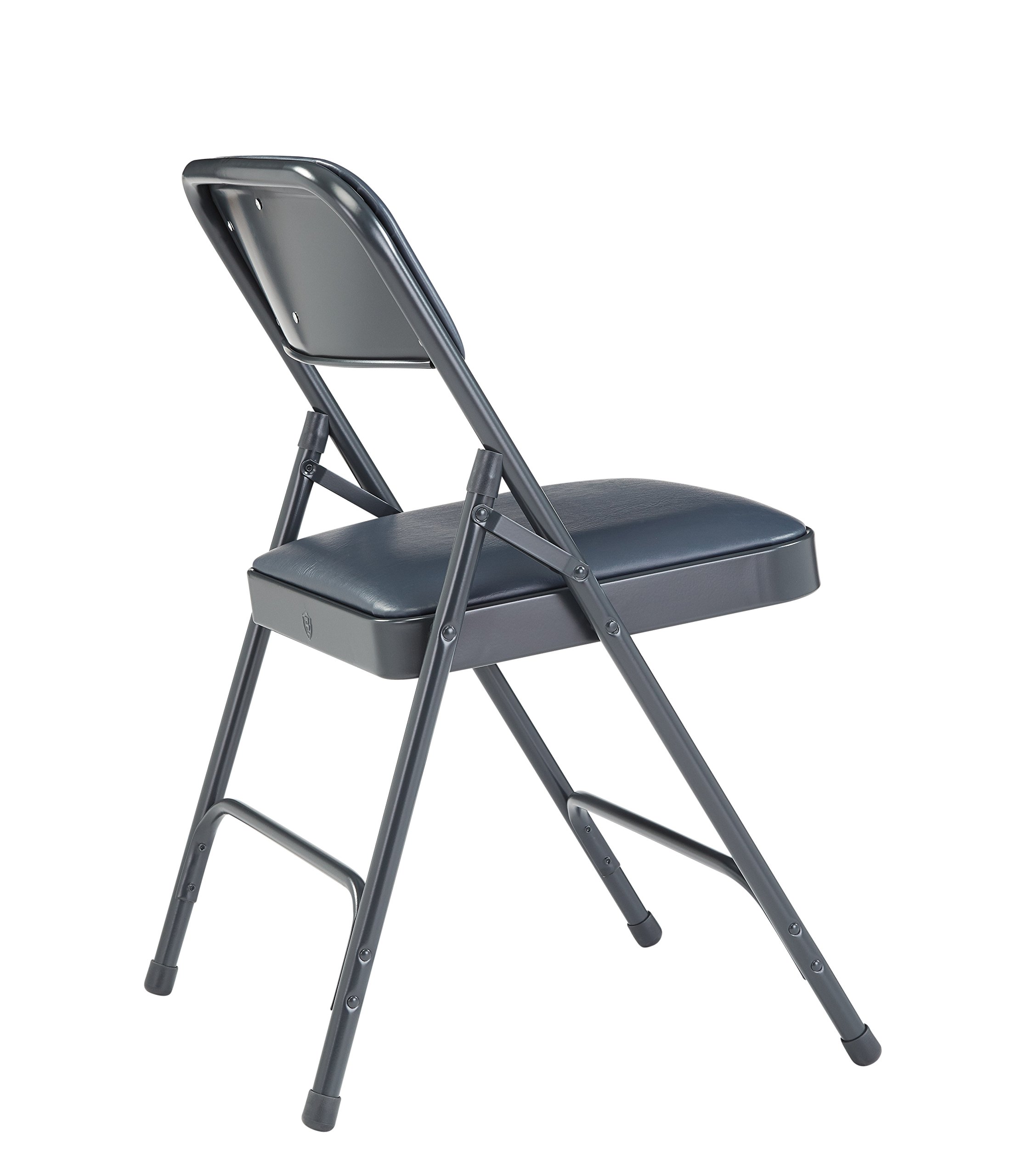 National Public Seating (4 Pack) NPS 1200 Series Premium Vinyl Upholstered Double Hinge Folding Chair, Dark Midnight Blue