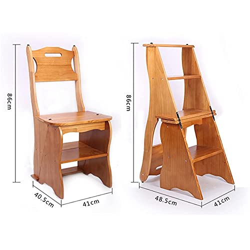 XHALERY Step Stool Chairs Seats Back Stairs Stool Fold Shelf, Folding Ladder 3 Steps Stool for Adults Multifunction Folding Chair Maximum Load Closet Step Stools for Bedroom Closet 150kg