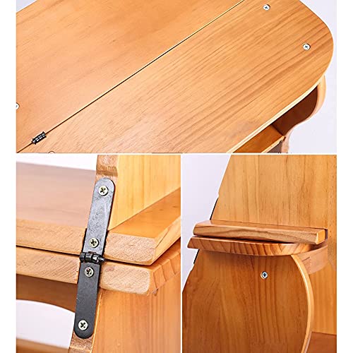 XHALERY Step Stool Chairs Seats Back Stairs Stool Fold Shelf, Folding Ladder 3 Steps Stool for Adults Multifunction Folding Chair Maximum Load Closet Step Stools for Bedroom Closet 150kg