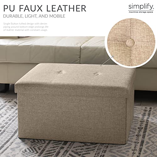 Simplify Polypropylene Storage Ottoman, Natural (F-0637-NATURAL)