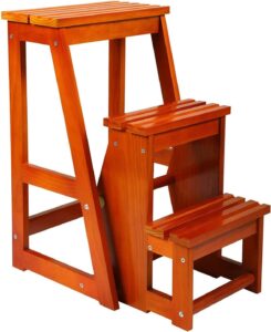 indoor climbing stool,step ladder home step stools stairway chair step stool small foot stools seats wooden ladder staircase multifunctional folding portable household closet step