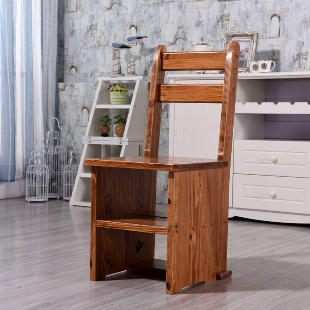 Step Stool Wooden Step Stool for Kitchen, Bathroom, Closet Step Stool Stair Chair Seats Portable Flower Rack 5-Step Ladder Chair Multifunctional Folding Chair Library Stepladder Stools