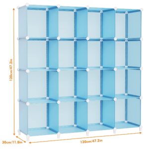 HOMIDEC Cube Storage Organizer 16-Cube Storage Shelf, Closet Organizer for Garment Racks, Closet Organizers and Storage with Metal Hammer, Bookshelf for Kids, (48.4 L x 12.2 W x 48.4 H Inches)