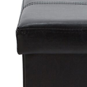 Simplify Faux Leather Cube Storage Ottoman, Black (F-0625-BLACK)