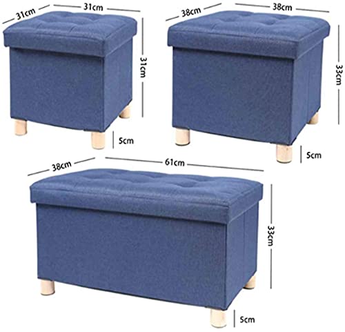 Ottoman Stool Sofa Stool Foot Rest Stool Folding Storage Footstool,upholstered Ottoman Pouffe Padded Seat Footrest Stool With 4 Wooden Legs For Living Room Bedroom Hallway White 60x38x34cm ( Color : W