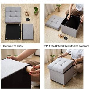 Ottoman Stool Sofa Stool Foot Rest Stool Folding Storage Footstool,upholstered Ottoman Pouffe Padded Seat Footrest Stool With 4 Wooden Legs For Living Room Bedroom Hallway White 60x38x34cm ( Color : W