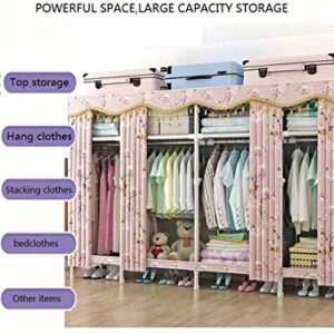 SHAWLA Shoe Rack, Shoe Rack, Wardrobe Portable Closet for Bedroom, Shelves Fabric Foldable Closet Storage Organizer Easy to Assemble for Clothes Shoes,Stripe 110x45x165CM (Town)