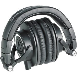 Audio-Technica ATH-M50x Monitor Headphones (Black) with 6Ave Cleaning Kit and 6-Pack Reusable Cable Ties