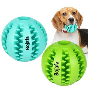 puppy teething chew toy balls: 2pack interactive dog treat dispensing ball rubber small breed dog chewing enrichment toys for boredom and brain stimulating game puppy teething chew toys