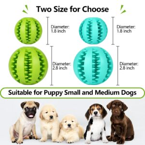 Puppy Teething Chew Toy Balls: 2pack Interactive Dog Treat Dispensing Ball Rubber Small Breed Dog Chewing Enrichment Toys for Boredom and Brain Stimulating Game Puppy Teething Chew Toys