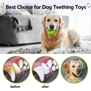 Puppy Teething Chew Toy Balls: 2pack Interactive Dog Treat Dispensing Ball Rubber Small Breed Dog Chewing Enrichment Toys for Boredom and Brain Stimulating Game Puppy Teething Chew Toys