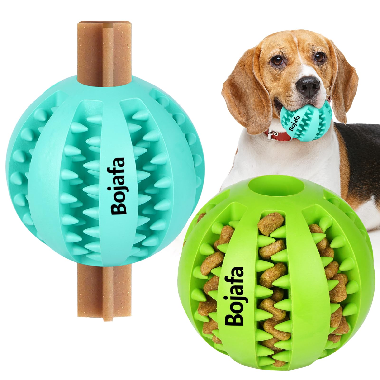 Puppy Teething Chew Toy Balls: 2pack Interactive Dog Treat Dispensing Ball Rubber Small Breed Dog Chewing Enrichment Toys for Boredom and Brain Stimulating Game Puppy Teething Chew Toys